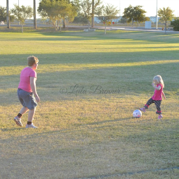 Play kickball with the kids